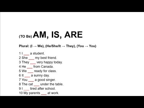 Using Am, Is, and Are with Nouns and Adjectives #1B