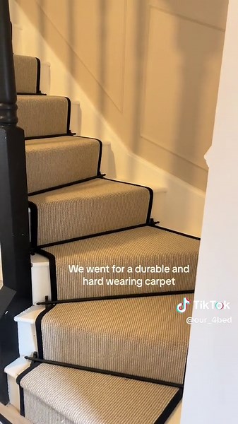 Our stair runner!!! 🖤🤍 @Carpetright #Carpetright #stairrunner #stairrunners #staircarpet #staircaserenovation #staircasemakeover #carpet #carpetrenovation #renovation #renovationseries #houserenovation