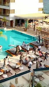 Holidaymakers sprint for loungers in chaotic scenes compared to The Hunger Games. | The Mirror