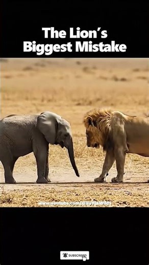 The Lion’s Biggest Mistake‼️ Attacks Baby Elephant and Gets Crushed #lion #elephant