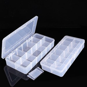 [Hot Item] Clear 12 Compartment Plastic Tool Removable Dividers Storage Bin for Small Parts