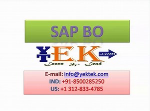 SAP BO ONLINE TRAINING