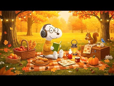 🍂 Snoopy’s Autumn Picnic ☕ Relaxing Fall Jazz for Study, Reading & Peaceful Moments