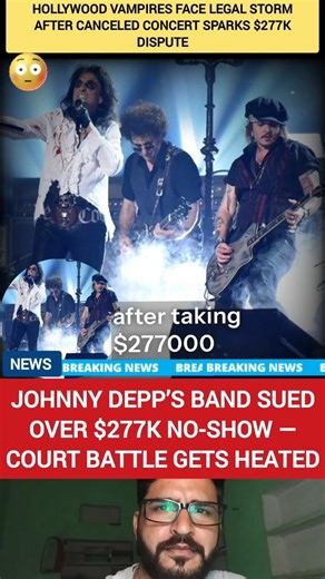 Johnny Depp’s Band Sued Over $277K Concert Drama! #johnnydepp #hollywoodvampires #youtubeshorts