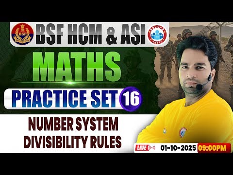 BSF HCM Maths Class | BSF Maths Practice Set #16 | Number System | BSF ASI Maths By Manish Sir