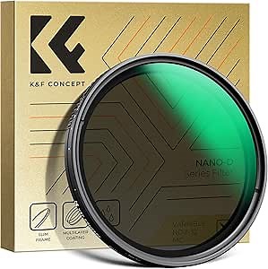 K&F CONCEPT 67mm Variable ND2-32 ND Lens Filter 1-5 Stops Waterproof Adjustable Neutral Density Camera Lens Filter with 24 Multi-Layer Coatings (D-Series)