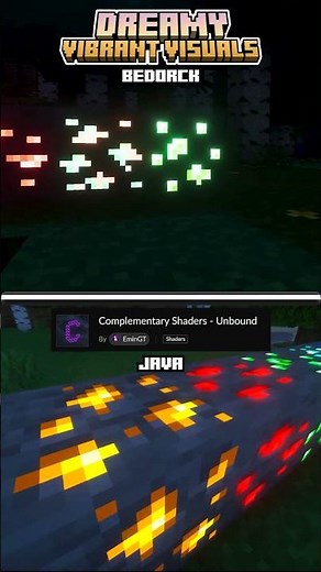 Minecraft Glowing Orb Shaders: Dreamy Vibrant Visuals BEDROCK vs Complementary Unbound JAVA