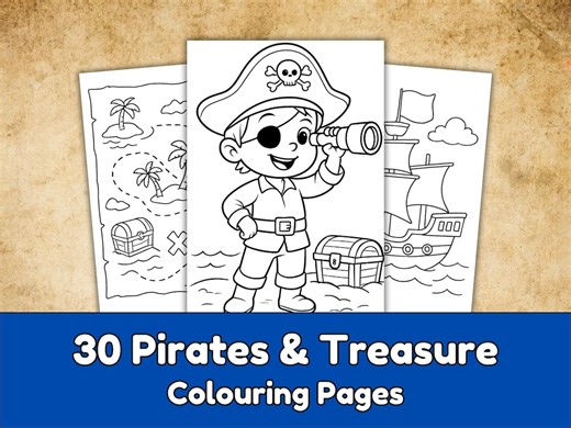 Pirate Coloring Pages for Kids | 30 Printable Adventure Sheets (digital Download) - Etsy Australia