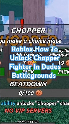 Roblox How To Unlock Chopper Fighter In Dudes Battlegrounds #roblox #robloxdudesbattlegrounds