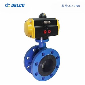 [Hot Item] DELCO Customizable Industrial Cast Iron Pneumatic Butterfly Valve for Water Air Gas