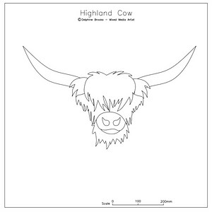Delphine Brooks Highland Cow Head Template