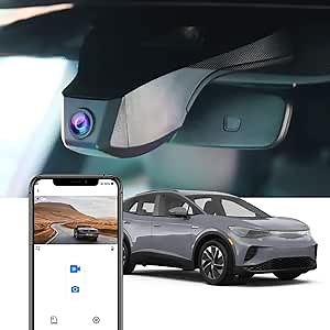 Fitcamx 4K Dash Cam Adapts for Volkswagen ID.4 2021-2025 & Audi Q4 e-tron Sportback 2022-2026, OEM Factory Look, 2160P UHD Video, WiFi & APP, Loop Recording, G-Sensor, Easy to Install, 64GB Card