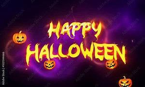 Happy Halloween Animation Video. Happy Halloween Text 4k animation video. Halloween Trick or Treat Video