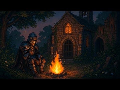 Medieval Pixel Bell Tower Ambience for Sleep & Study | Cozy ASMR Night