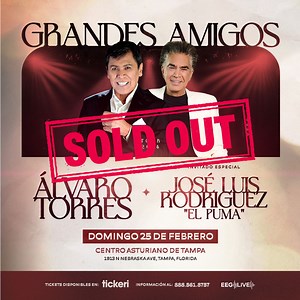 ALVARO TORRES & JOSE LUIS RODRIGUEZ "EL PUMA" in Tampa - Tickets 2024-02-25 | Centro Asturiano de Tampa