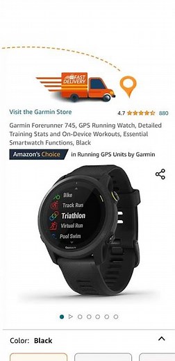 Garmin Forerunner 745, GPS Running Watch, Detailed Training Stats and On-Device Workouts