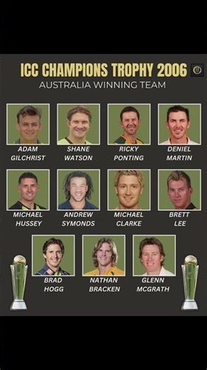 Australia’s Dominance in ICC Champions Trophy 2006 | Full Squad & Key Performances