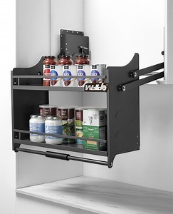 [Hot Item] Modular Kitchen Hanging Cabinet Pull Down Two Tier Storage Shelf