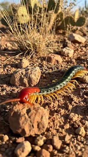 Texas Redheaded Centipede: A striking color morph of the Giant Desert Centipede.
