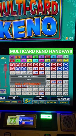 HANDPAY MULTICARD KENO!! #keno #win #casino #jackpot
