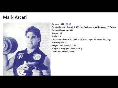 Mark Arceri 1991 - Carlton Football Club Past Player