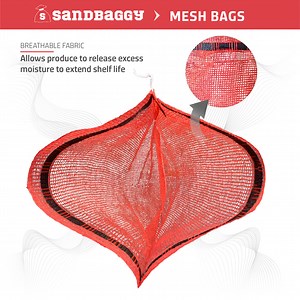 Mesh Produce Bags for Fruits & Vegetables (Red)