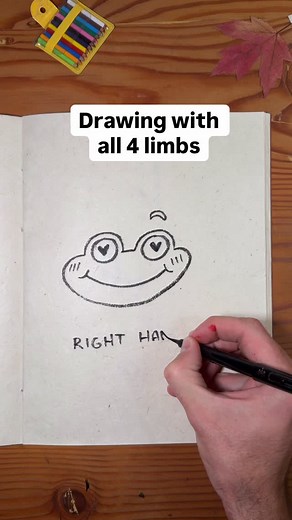 24K views · 144 reactions | Would you try this? Drawing with every limb challenge ! It’s interesting to compare drawing with my hands vs drawing with my feet, and the differences between drawing with my right hand vs my left side. | Harrison How | Facebook