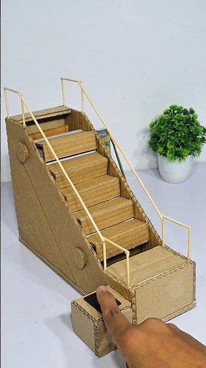 Escalator working model with cardboard | school project #diy #shorts #dcmotor