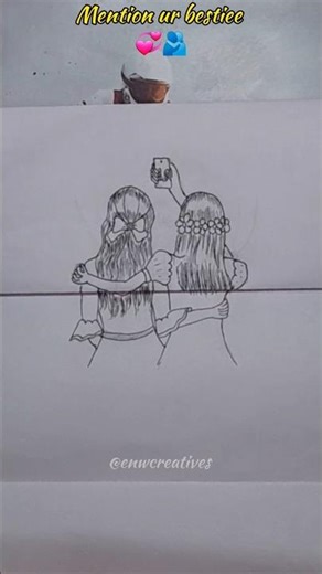 Besties love drawing (Tag UT bestie💞) #shortsfeed #easydrawing #drawing #bestie ‪@Enwcreatives‬