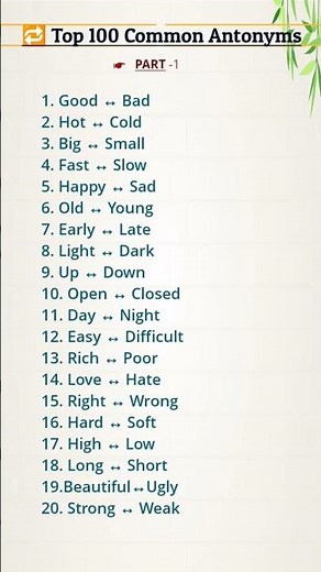 English Vocabulary Boost: Antonyms Part 1 #english #education #vocabulary