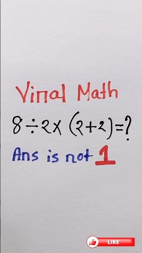The Viral 8÷2(2+2) Math Problem Explained! #pemdas #bodmas_rule #algebra