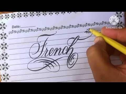 How to write ✍️ french in calligraphy beautiful 🤩 and professional handwriting in calligraphy