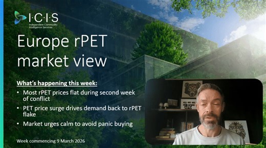 VIDEO: Europe rPET flake demand rising as PET prices surge, volumes drop | Matt Tudball