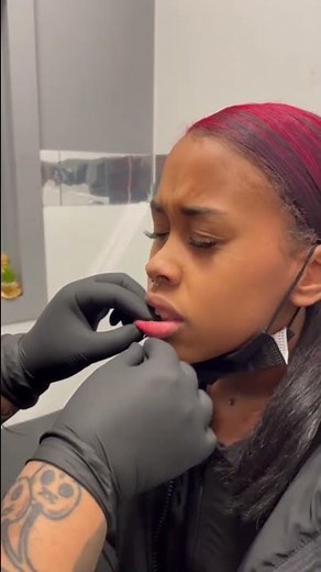 She did it! • Ashley lip piercing • #piercing
