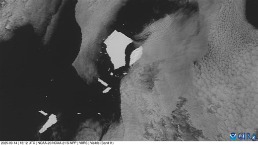 Iceberg A23a continues to break apart in the southern Atlantic Ocean, near the island of South Georgia. | Cooperative Institute for Research in the Atmosphere