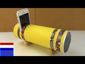 Zelf luidspreker maken | luidspreker met Pringles DIY | versterker maken van chipskoker