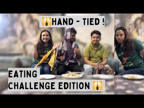 Hand Tied Eating Challenge | No Hands, Just Chaos 🍝😂 | No Hands ..No Problem? | Food Challenge