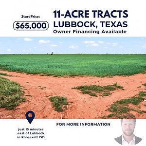 🍁Lubbock, Texas — Starting at $65,000 — 11-Acre Tracts with Easy Owner Terms🍁