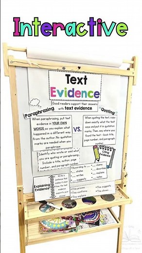 Text Evidence Anchor Charts and Interactive Notebook Pages