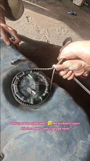 The Ultimate Tool Hack! 🤯 Fan Belt + Wrench = INSTANT Strap Wrench! #diy #tips #tricks #how #tools