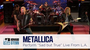 1.5M views · 38K reactions | Metallica celebrates 30 years of the #BlackAlbum with a live performance of “Sad but True” from the SiriusXM Garage in L.A. Stream the FULL #SternShow interview now  siriusxm.us/MileyMetallicaHSS | The Howard Stern Show | Facebook