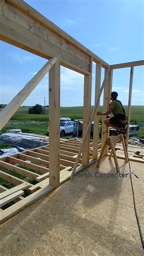 We Align The Wall With The Level and Fix it With Temporary Braces. | William Phillips