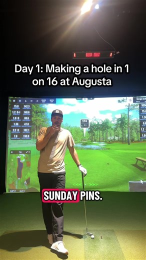 Day 1: Trying to make a hole in 1 on 16 at Augusta #augusta #masters #sundaypins #holeinone #pgatour