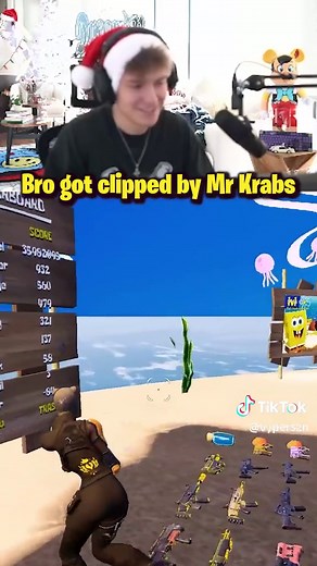 Clix Gets Clipped by Mr. Krabs in Fortnite Challenge