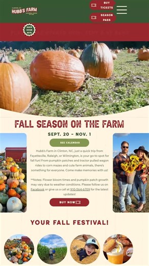 🎉 Exciting News at Hubb's Farm! 🌾 We're thrilled to announce the launch of our brand new website and ticketing platform! Check out our fresh look and easier booking at www.hubbsfarmnc.com. 🎟️ Get ready for the fall season, kicking off from September 20 through November 1, 2025! 🍂 Plus, don’t miss our Fall Flash Sale starting September 8, 2025—perfect for grabbing those tickets at amazing prices! Join us for all the fun and festivities this fall. We can’t wait to see you at the farm! 🌽🎃 #Hu