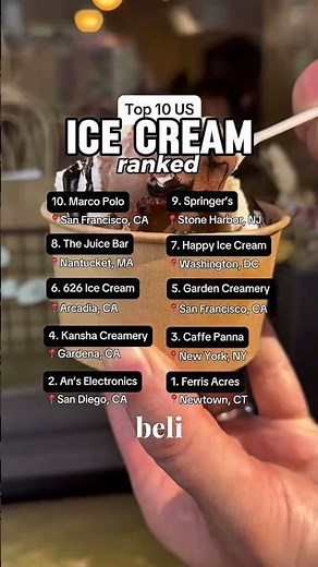 TOP-RATED ICE CREAM SHOPS IN THE COUNTRY?