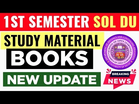 DU SOL 1st Semester Study Material New Update 2025 | SOL 1st SEM Books 2025| SOL Study Material 2025