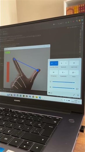 Controlling Laptop Volume using Hand Gestures Python Project #python #python3 #opencv #ai