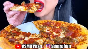 ASMR Phan | ASMR EATING SOUNDS. Requested PIZZA! Today’s pizza we have pepperoni, sausage and BACON! I had my first bacon pizza last month and omg it... | Instagram