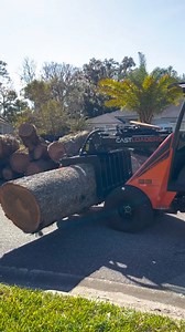 Cast Loaders 33D Carbon: Showing its power on a massive live oak log! Video courtesy of our Southern Rep Cory on a demo! Want to get behind the controls? Demos are available at Cast dealers across the U.S! 🇺🇸 #castloaders #miniloaders #treeservice | TNE Distributing